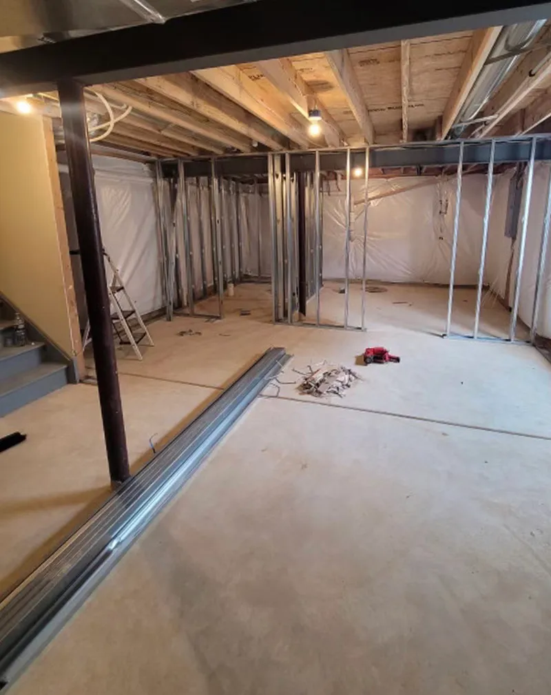 Basement finishing — before